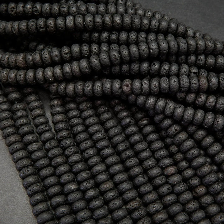 Rondelle Lava Beads.