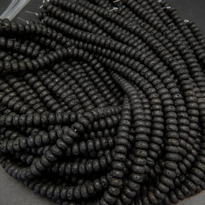 Rondelle Lava Beads.