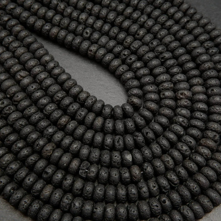 Rondelle Lava Beads.