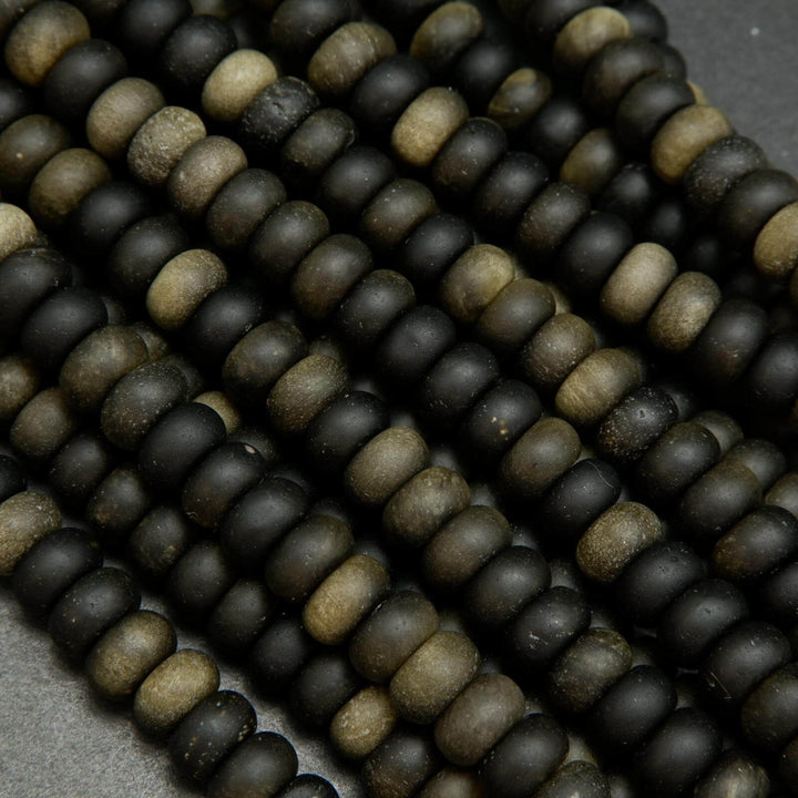 Matte finish golden obsidian beads.