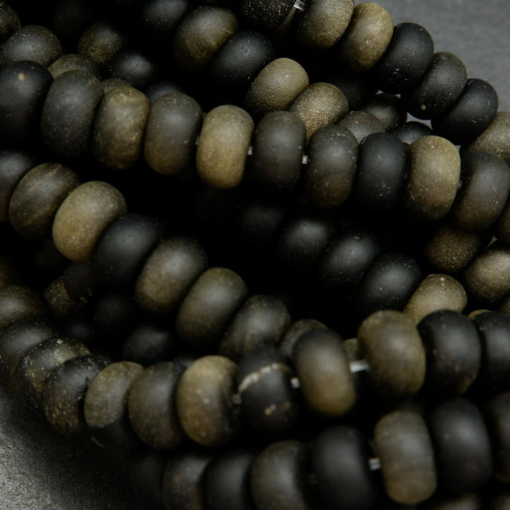 Matte finish golden obsidian beads.