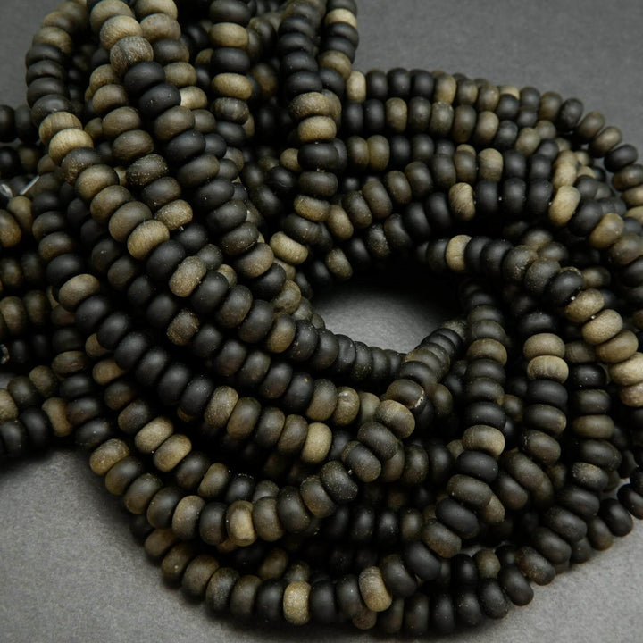 Matte finish golden obsidian beads.