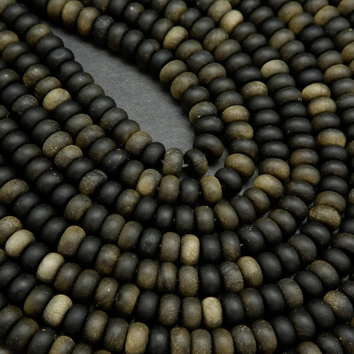 Matte finish golden obsidian beads.