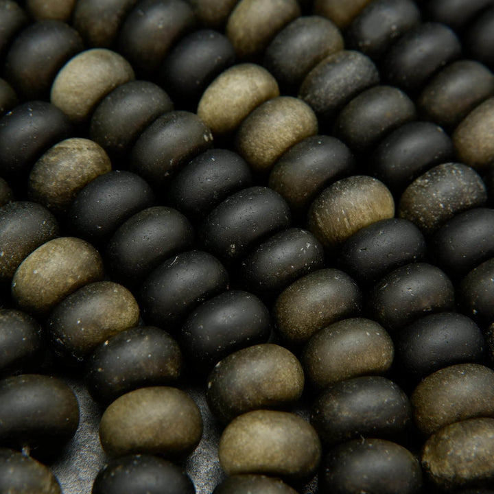 Matte finish golden obsidian beads.