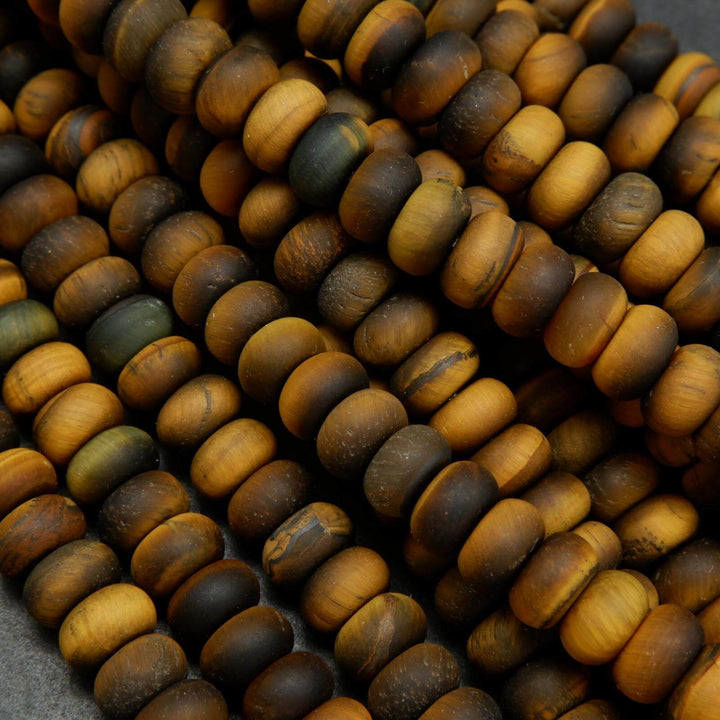 Rondelle matte tiger eye beads.