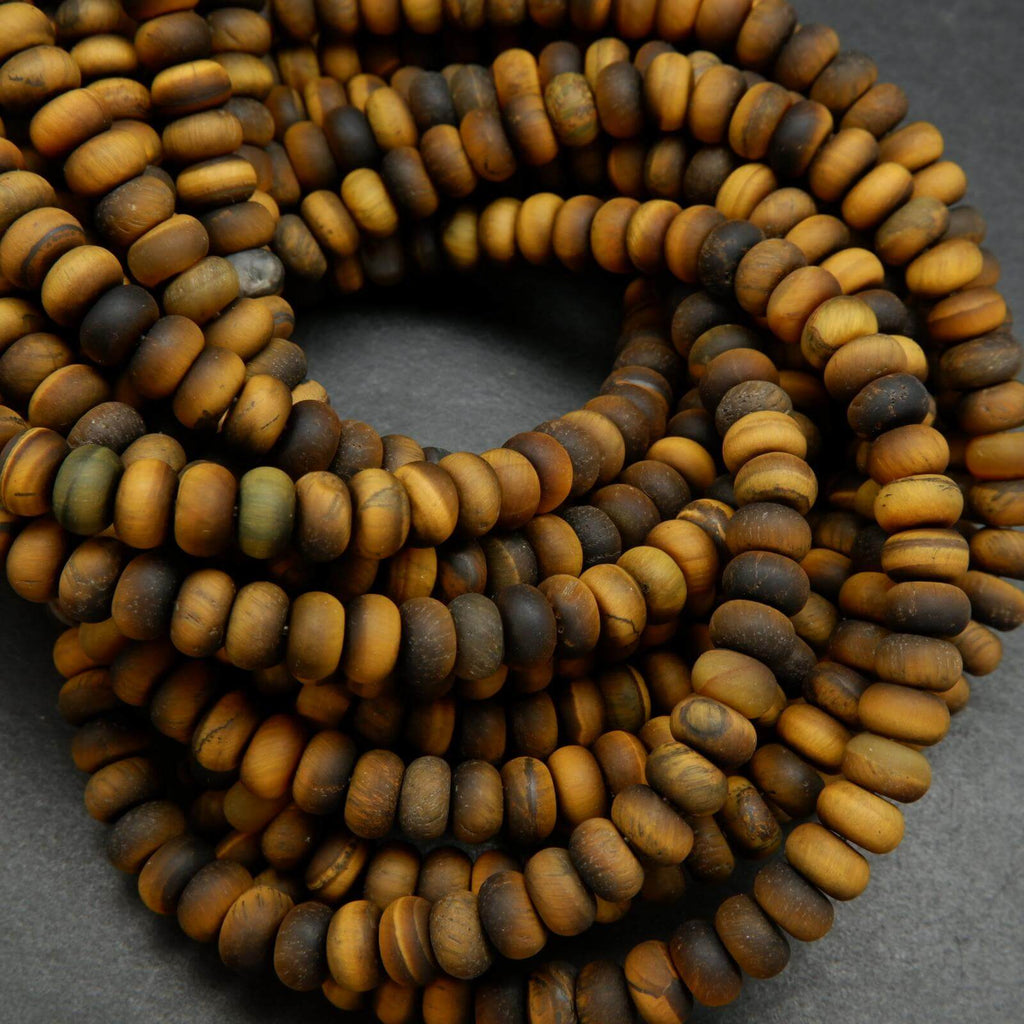 Rondelle matte tiger eye beads.