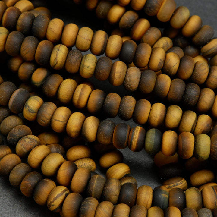 Rondelle matte tiger eye beads.