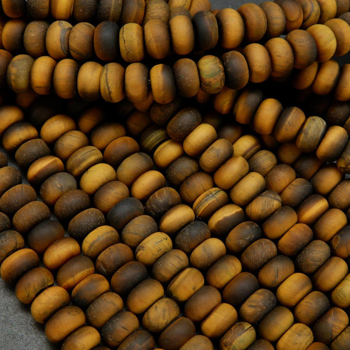 Rondelle matte tiger eye beads.