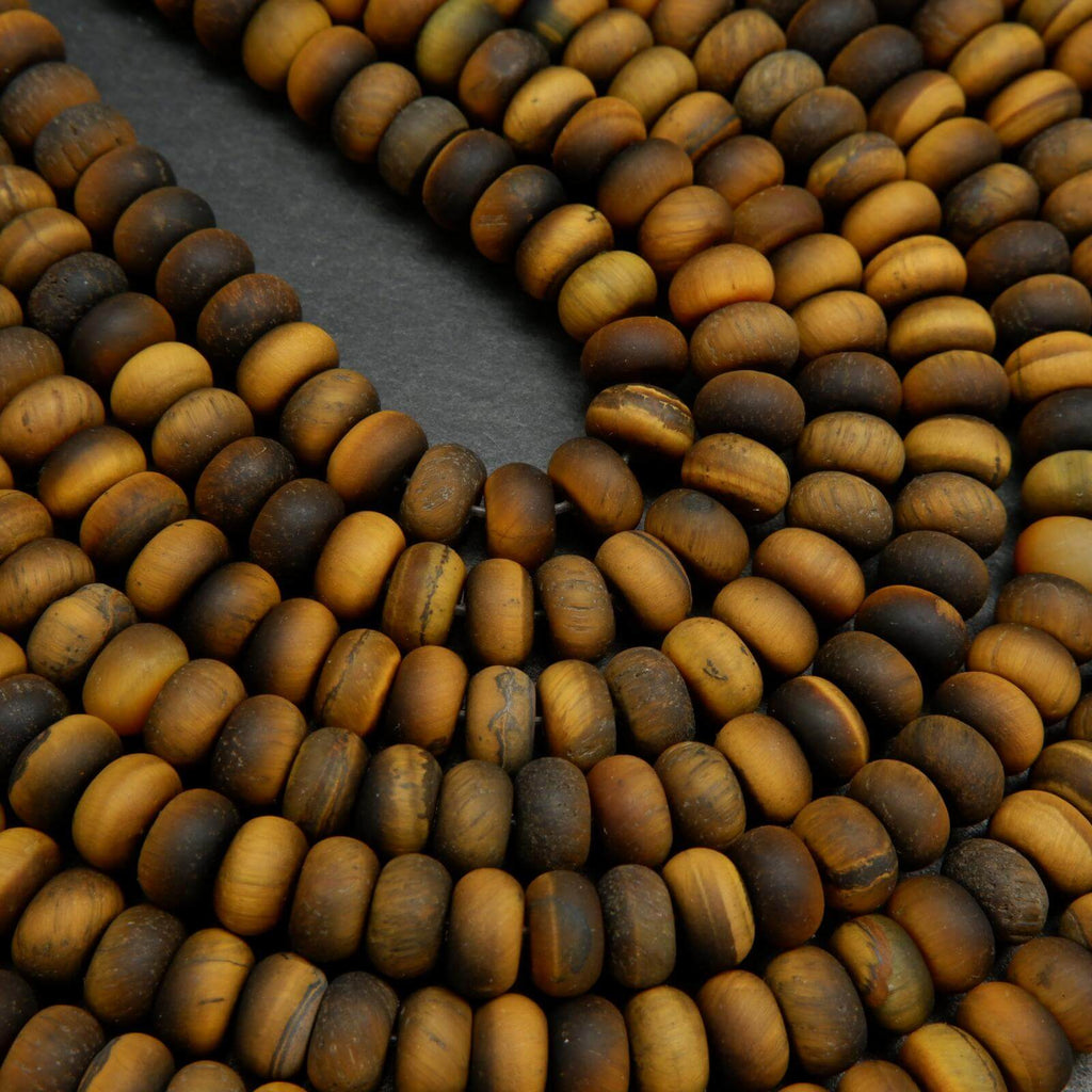 Rondelle matte tiger eye beads.