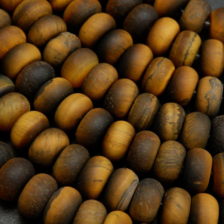 Rondelle matte tiger eye beads.