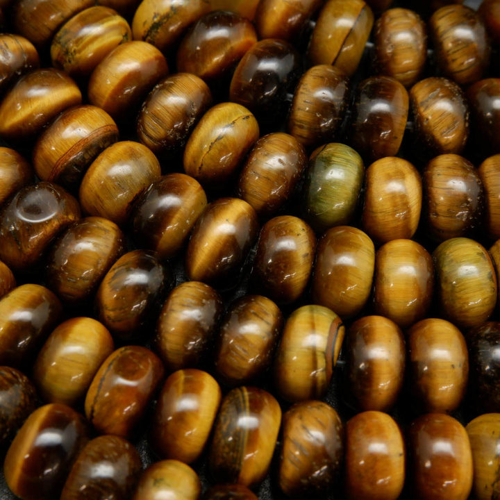 Rondelle polished Tiger eye beads.