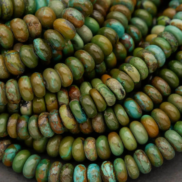 Hoscus Natural Green Grass Stone Loose Beads Green Grass Turquoise Round  Beads Strip Beads Beads Natural Beads Round Semi Precious Gems - (Color