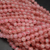 Vibrant pink rose quartz beads.