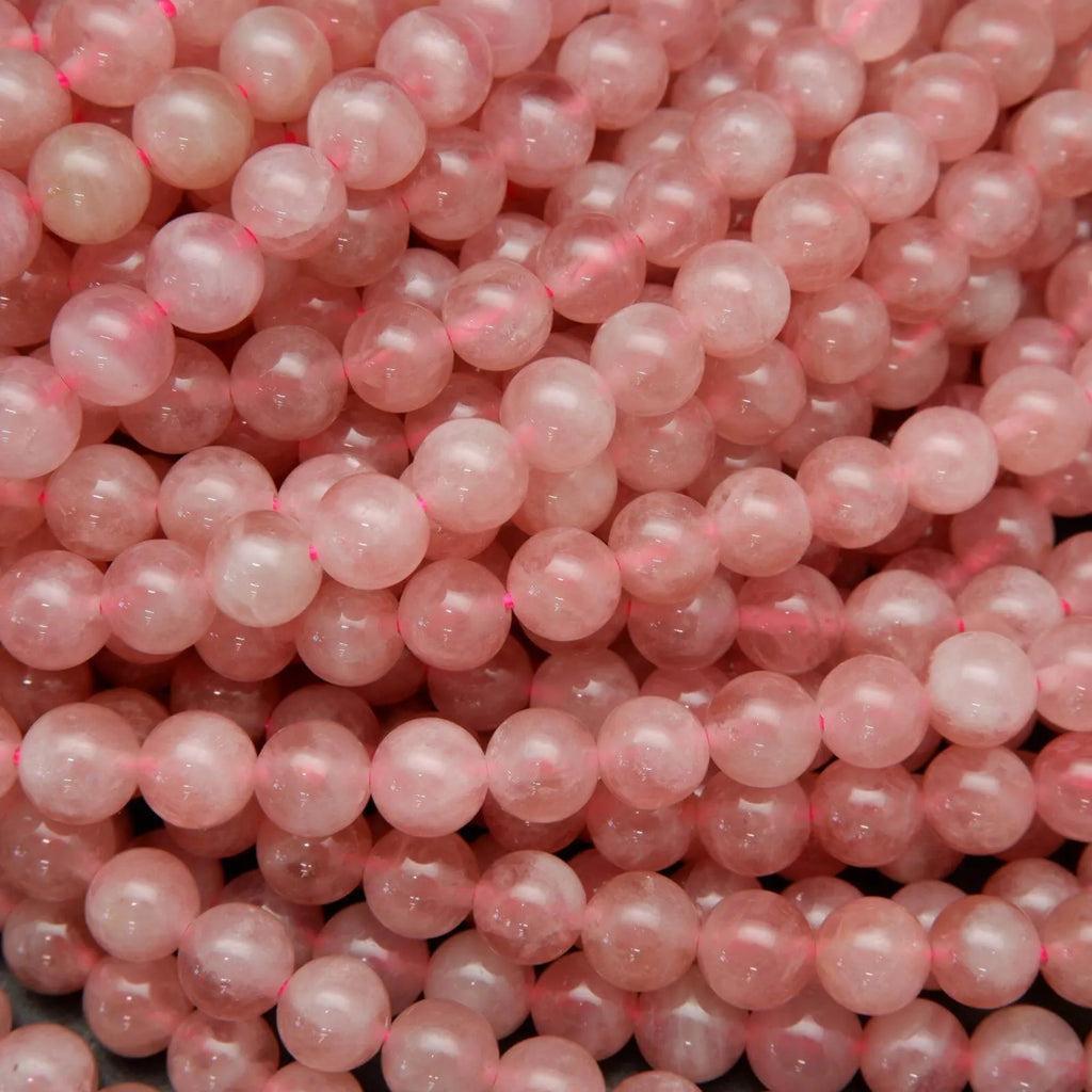 Vibrant pink rose quartz beads.