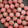 Natural pink thulite beads for jewelry making