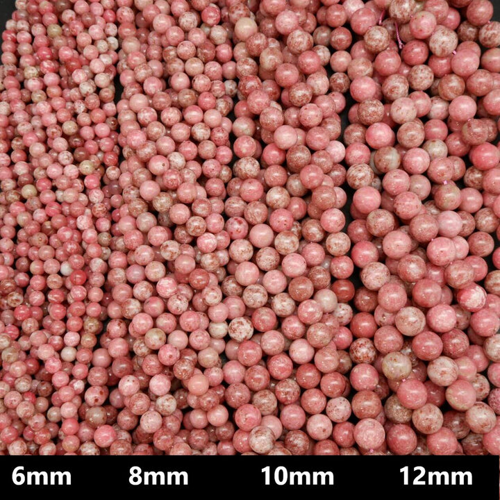 Natural pink thulite beads for jewelry making