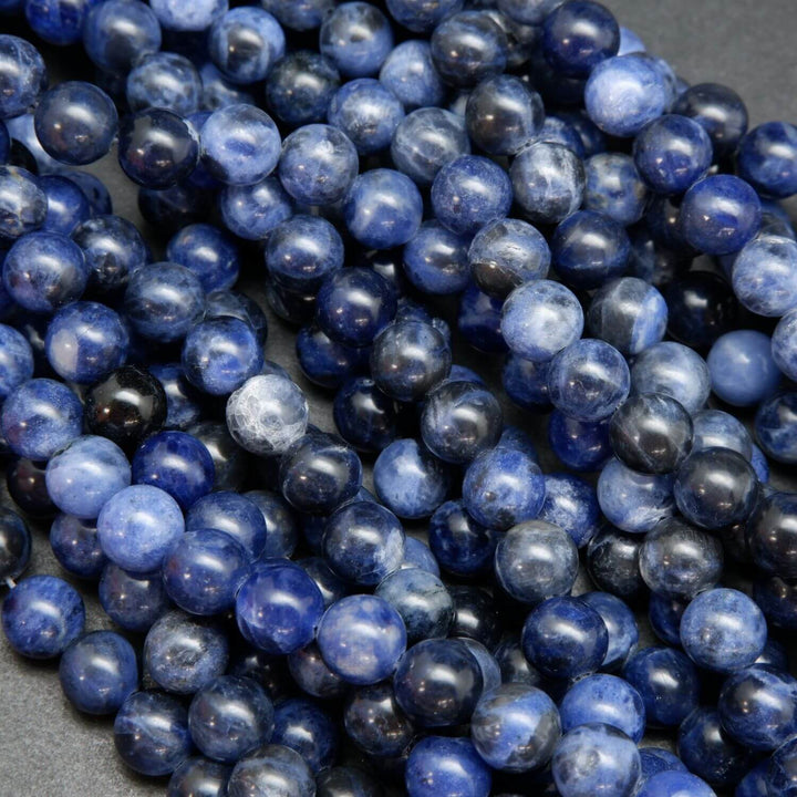 Deep blue sodalite round loose beads.
