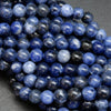Deep blue sodalite round loose beads.