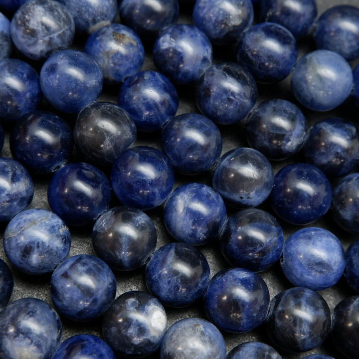 Deep blue sodalite round loose beads.