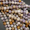 Polished round flower jasper beads for necklace and bracelet making.