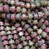 Multicolor ruby fuchsite beads.