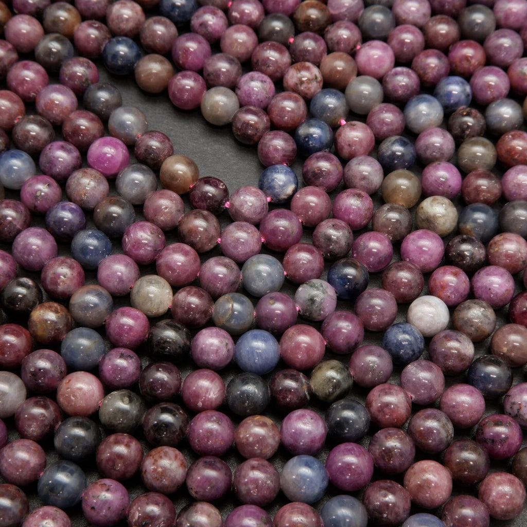 Red Ruby and Blue Sapphire beads.
