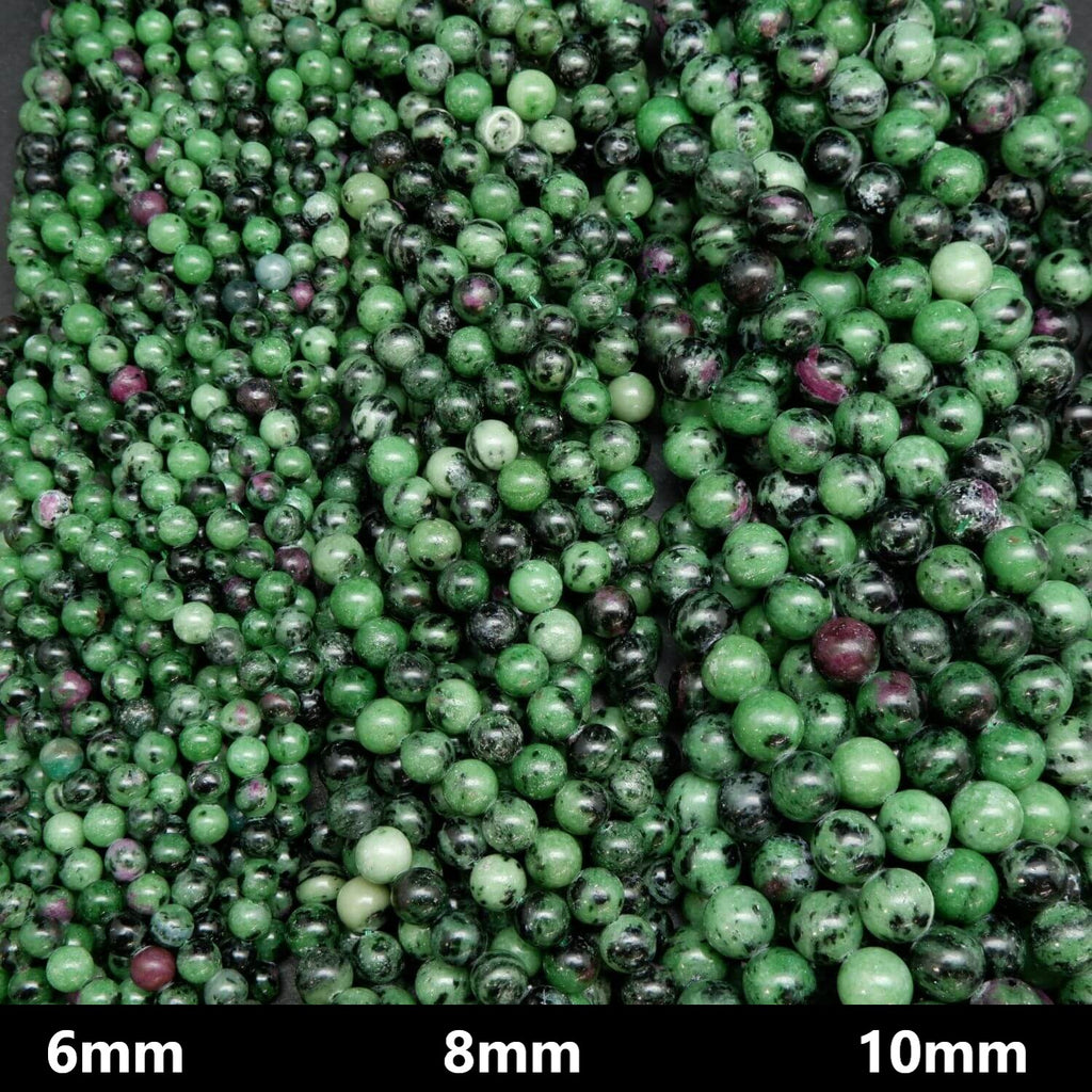 Genuine green and black zoisite beads.