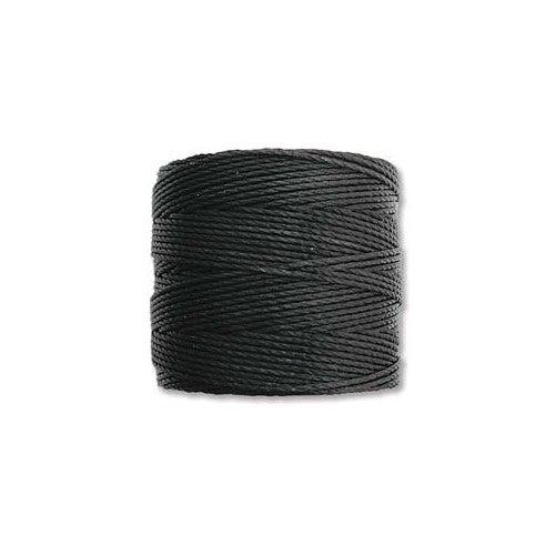 S-Lon Cord · Tex 210 · Black · 0.5 mm · 77yd, Supply, Tejas Beads
