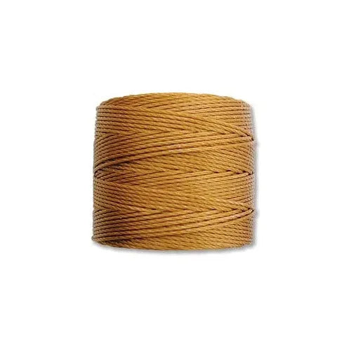 S-Lon Cord · Tex 210 · Gold · 0.5 mm · 77yd, Supply, Tejas Beads