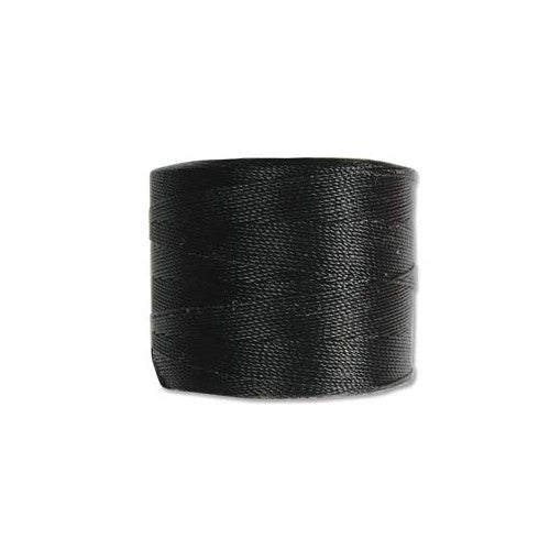 S-Lon Micro Cord · Tex 70 · Black · 0.12 mm · 262yd, Supply, Tejas Beads