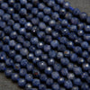 Faceted blue sapphire beads.