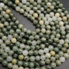 Green seaweed quartz beads
