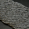 Faceted rondelle hematite beads.