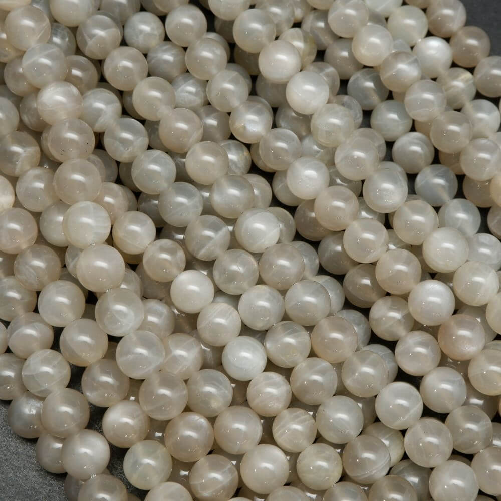 Natural Silver Gray Moonstone Beads For Jewelry Making