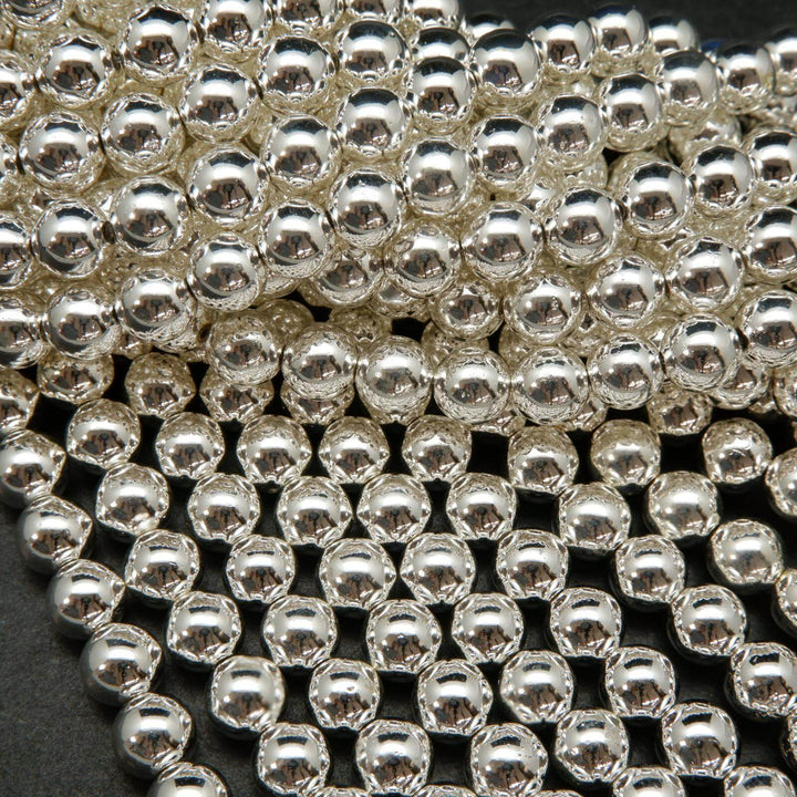 Silver Hematite Beads.