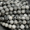 Faceted Silver Lace Agate Beads.
