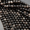 Silver sheen obsidian beads.