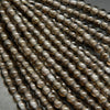 Brown translucent smoky quartz large hole beads.