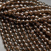 brown smoky quartz beads with beautiful faceting.