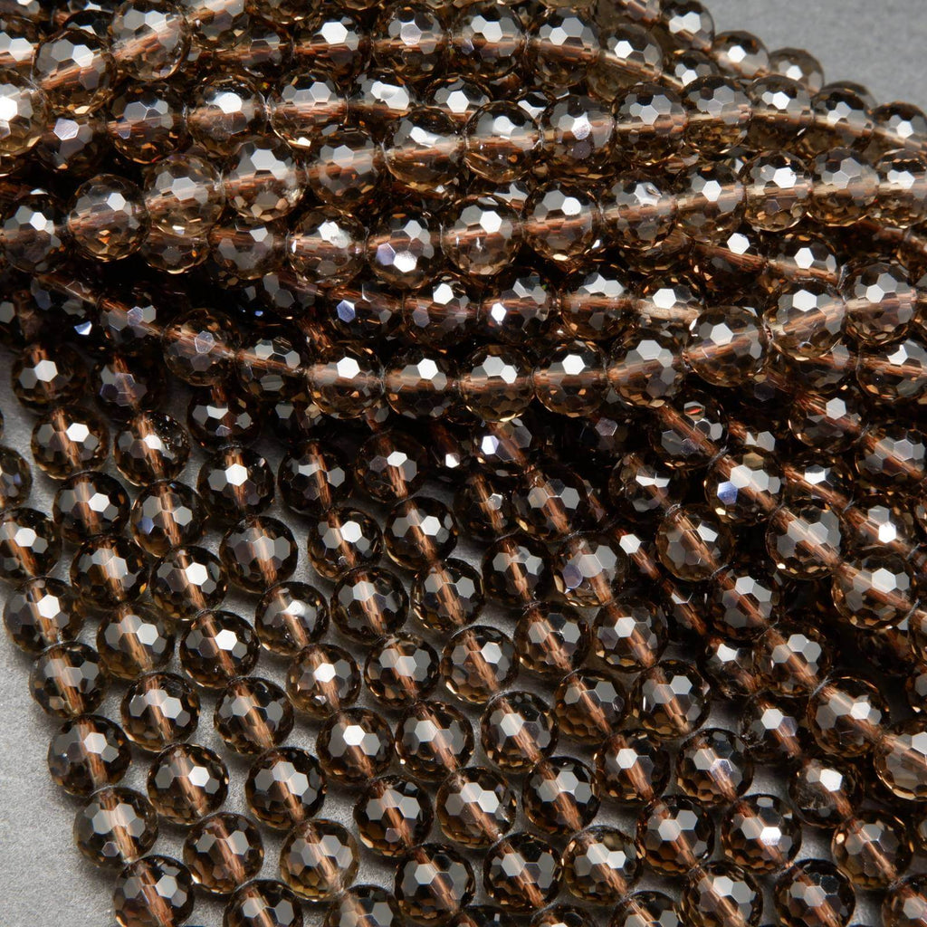 brown smoky quartz beads with beautiful faceting.