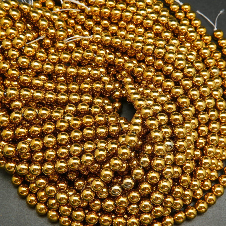Deep gold hematite beads.