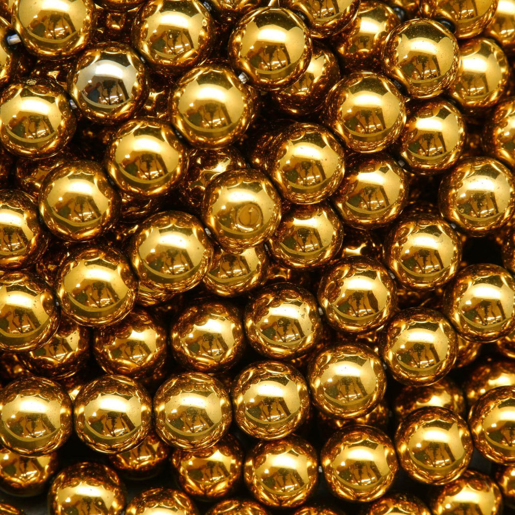 Deep gold hematite beads.