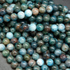 Round Polished Teal Blue Apatite Beads