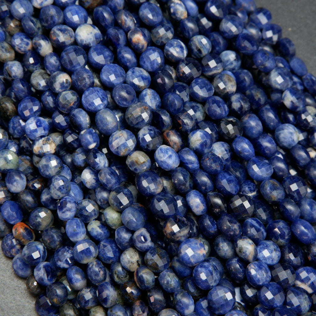 Blue sodalite coin shape beads.