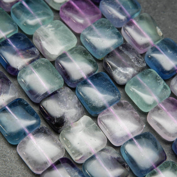 Square fluorite beads.