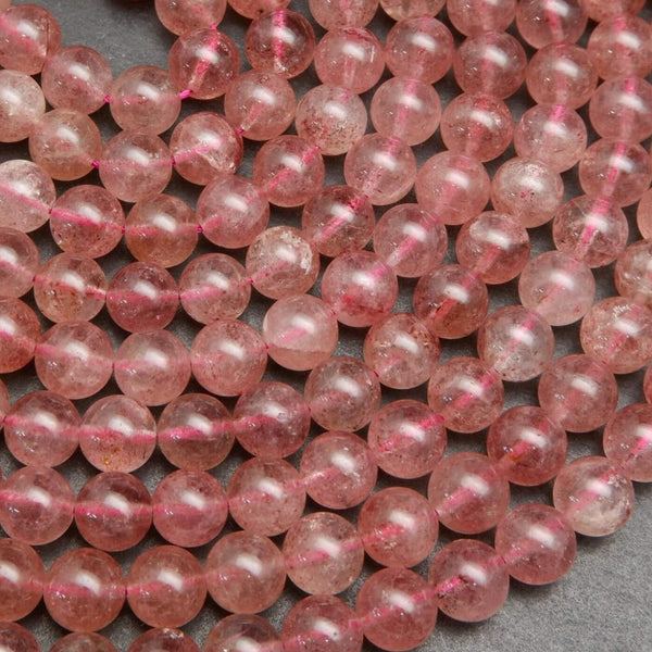 Pink Strawberry Quartz Beads