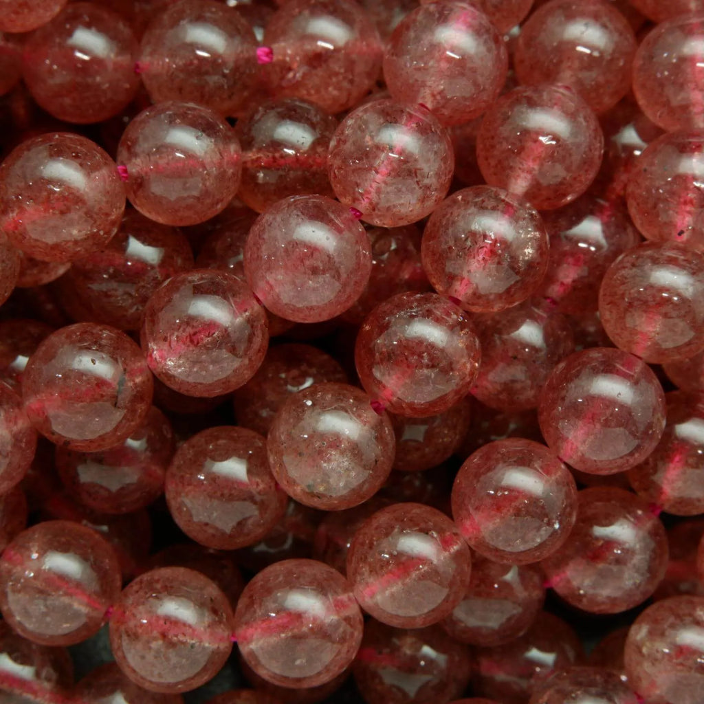 seed bead strawberry Strawberry Quartz A · Smooth · Round · 8mm, 10mm | Bead