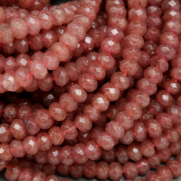 Rondelle strawberry quartz beads.
