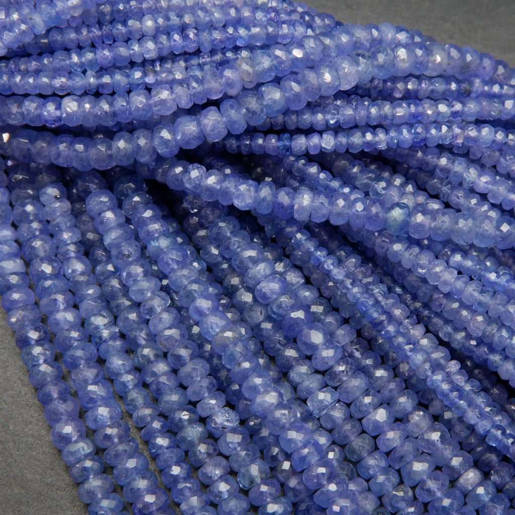 Tanzanite · Microfaceted · Rondelle · 4mm, 5mm Bead Tejas Beads
