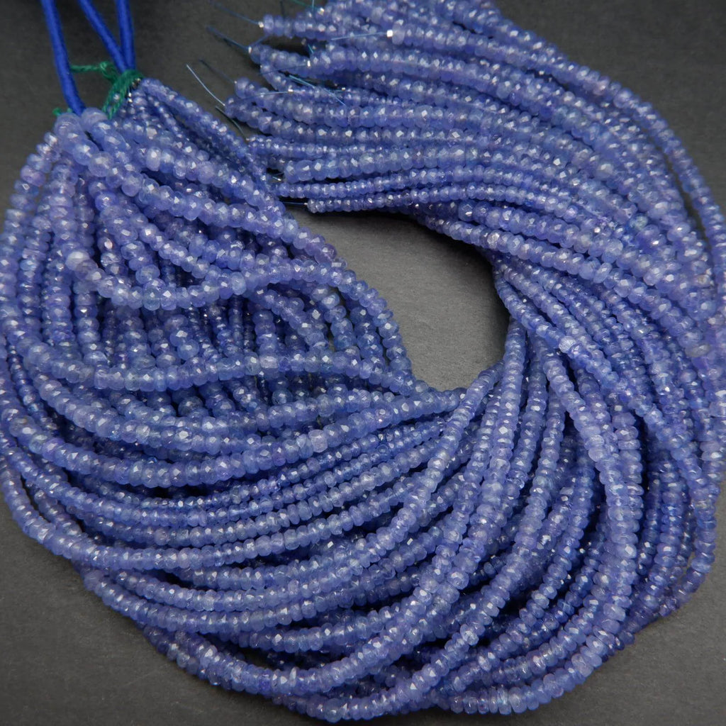 Tanzanite · Microfaceted · Rondelle · 4mm, 5mm Bead Tejas Beads